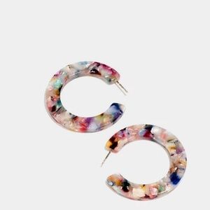 New Madewell Acetate  Hoop Earrings Rainbow